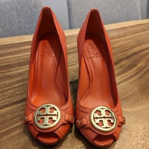 Tory Burch Orange Platforms 6.5